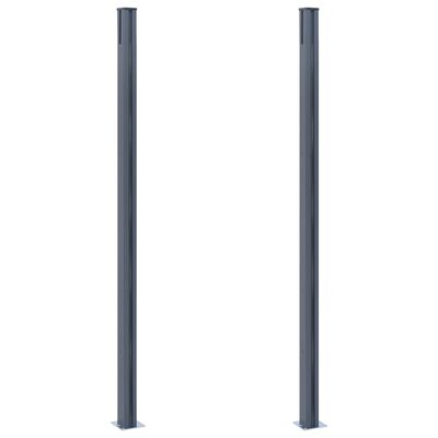 vidaXL Fence Posts 2 pcs Dark Gray 72.8" Aluminum