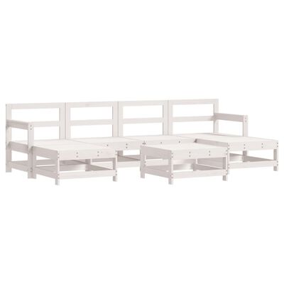 vidaXL 7 Piece Patio Lounge Set White Solid Wood Pine