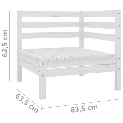 vidaXL Patio 2-Seater Sofa White Solid Wood Pine