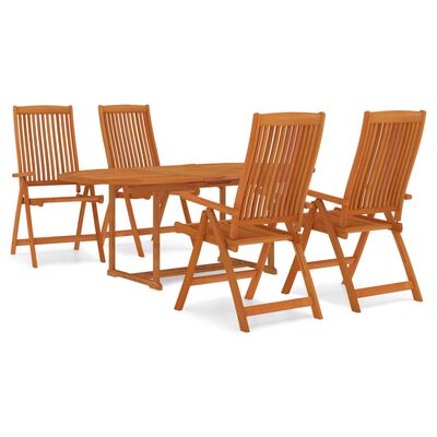 vidaXL 5 Piece Patio Dining Set Solid Wood Eucalyptus