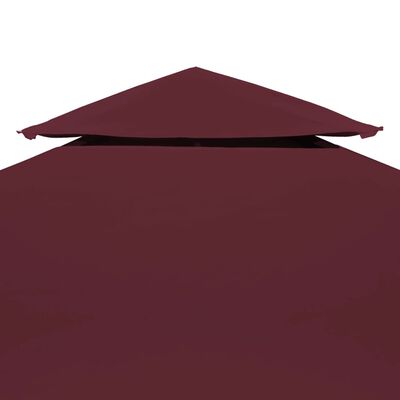 vidaXL 2-Tier Gazebo Top Cover 1 oz/ft² 9.8'x9.8' Bordeaux