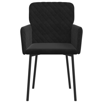 vidaXL Dining Chairs 2 pcs Black Velvet