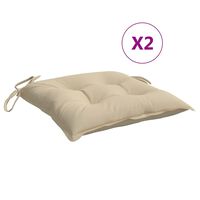 vidaXL Chair Cushions 2 pcs Beige 15.7"x15.7"x2.8" Oxford Fabric