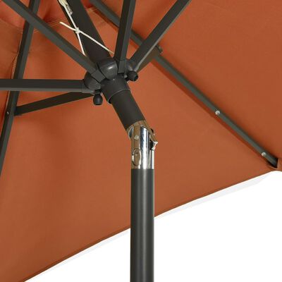 vidaXL Parasol with LED Lights Terracotta 78.7"x83.1" Aluminum