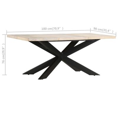 vidaXL Dining Table 70.9"x35.4"x29.9" Solid Bleached Mango Wood