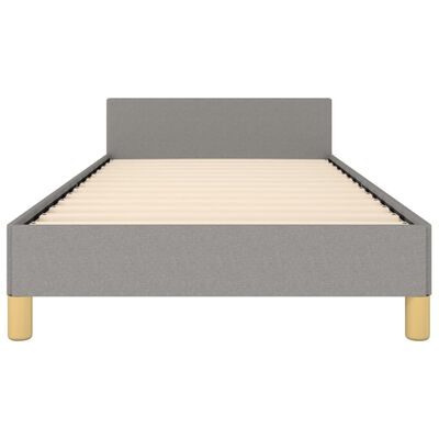 vidaXL Bed Frame with Headboard Light Gray 39.4"x74.8" Twin Fabric