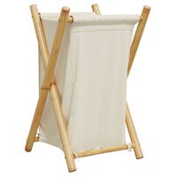 vidaXL Laundry Basket Cream White 16.3"x14.2"x25" Bamboo