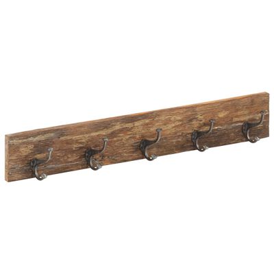 vidaXL Hall Hanger with 5 Hooks 39.4"x1"x5.9" Solid Reclaimed Wood