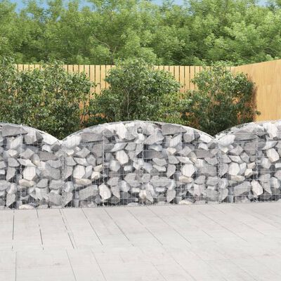 vidaXL Arched Gabion Basket 78.7"x19.7"x31.5"/39.4" Galvanized Iron