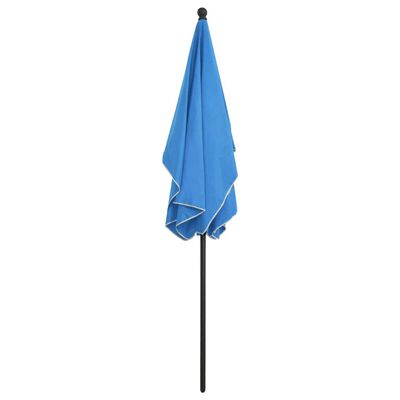 vidaXL Garden Parasol with Pole 82.7"x55.1" Azure Blue