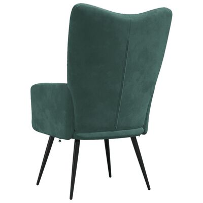 vidaXL Relaxing Chair Dark Green Velvet