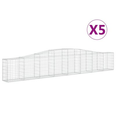 vidaXL Arched Gabion Baskets 5 pcs 157.5"x11.8"x23.6"/31.5" Galvanized Iron