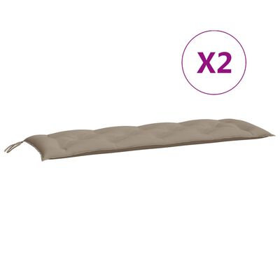 vidaXL Garden Bench Cushions 2pcs Taupe 59.1"x19.7"x2.8" Oxford Fabric