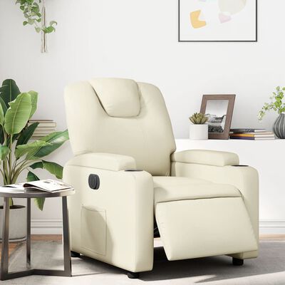 vidaXL Electric Recliner Chair Cream Faux Leather