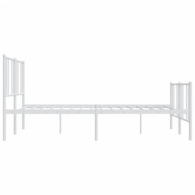 vidaXL Metal Bed Frame without Mattress with Footboard White 76"x79.9"