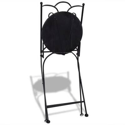 vidaXL 3 Piece Bistro Set Ceramic Tile Black and White