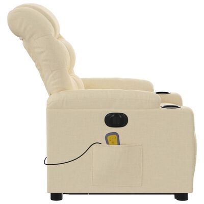 vidaXL Electric Stand up Massage Recliner Chair Cream Fabric