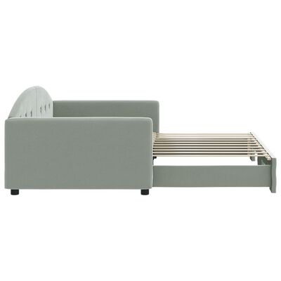 vidaXL Daybed with Trundle without Mattress Light Gray 39.4"x74.8"