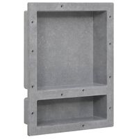 vidaXL Shower Niche with 2 Compartments Matt Gray 16.1"x20.1"x3.9"