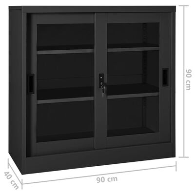 vidaXL Sliding Door Cabinet with Planter Box Anthracite Steel