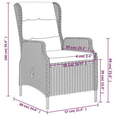 vidaXL 7 Piece Patio Dining Set Dark Gray