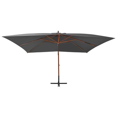 vidaXL Cantilever Garden Parasol with Wooden Pole 157.5"x118.1" Anthracite