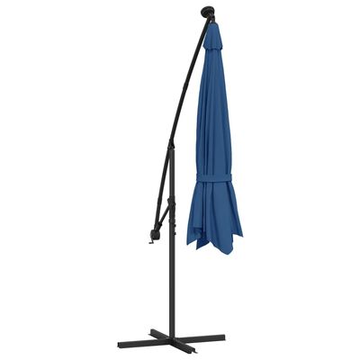 vidaXL Cantilever Umbrella with LED Lights Azure Blue 137.8"