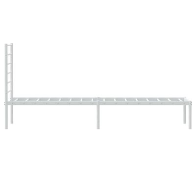 vidaXL Metal Bed Frame without Mattress with Headboard White 39.4"x78.7"