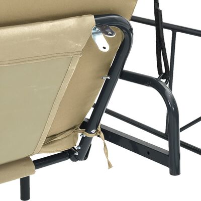 vidaXL Patio Swing Bench with Canopy Sand Steel