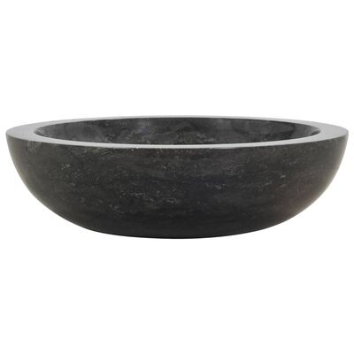 vidaXL Sink 15.7"x4.7" Marble Black