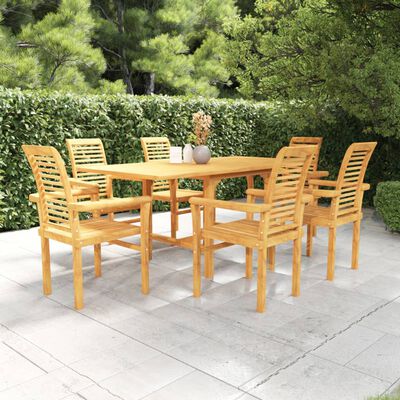 vidaXL 7 Piece Patio Dining Set Solid Teak Wood