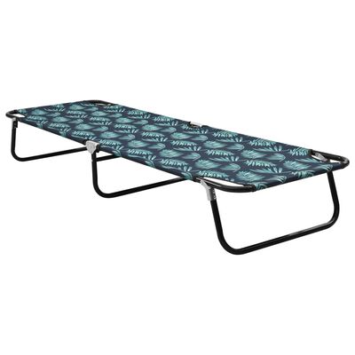 vidaXL Folding Sun Lounger Steel Leaf Pattern