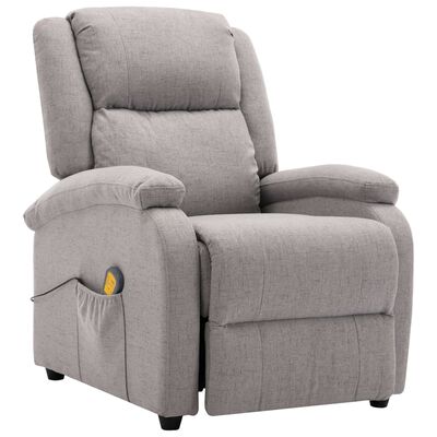 vidaXL Massage Chair Light Gray Fabric