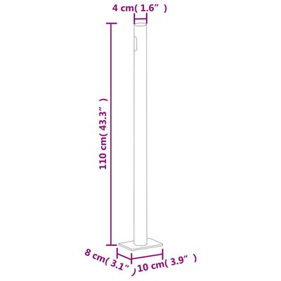 vidaXL Patio Retractable Side Awning 70.9"x196.9" Cream