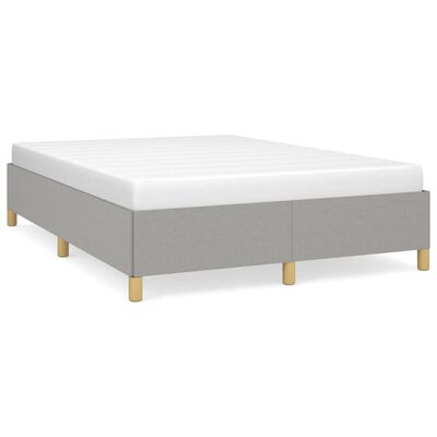 vidaXL Bed Frame Light Gray 59.8"x79.9" Queen Fabric