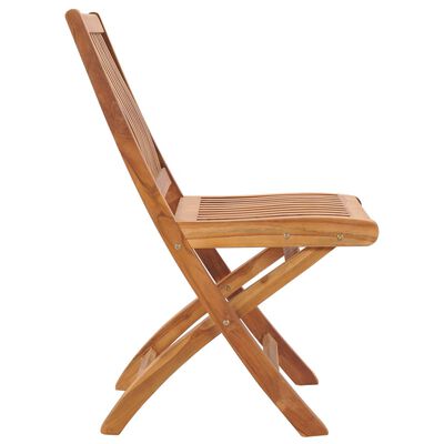 vidaXL Folding Patio Chairs 2 pcs Solid Teak Wood