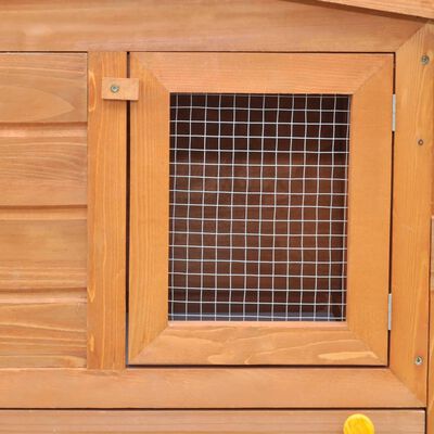 Large Rabbit Hutch Small Animal House Pet Cage with 2 Runs Wood