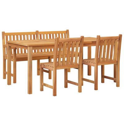 vidaXL 4 Piece Patio Dining Set Solid Wood Teak