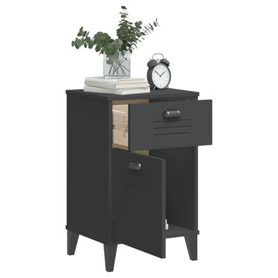 vidaXL Bedside Cabinet VIKEN Anthracite Gray Engineered Wood