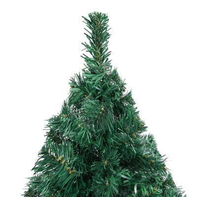 vidaXL Artificial Pre-lit Christmas Tree with Ball Set Green 82.7" PVC