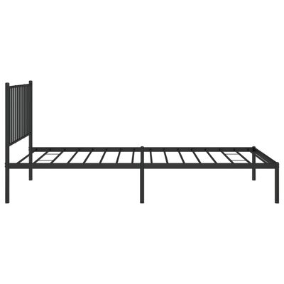 vidaXL Metal Bed Frame without Mattress with Headboard Black 39.4"x78.7"