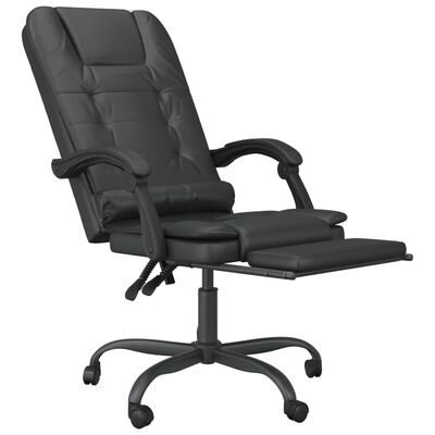 vidaXL Massage Reclining Office Chair Black Faux Leather