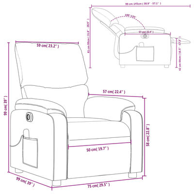 vidaXL Electric Massage Recliner Chair Black Faux Leather