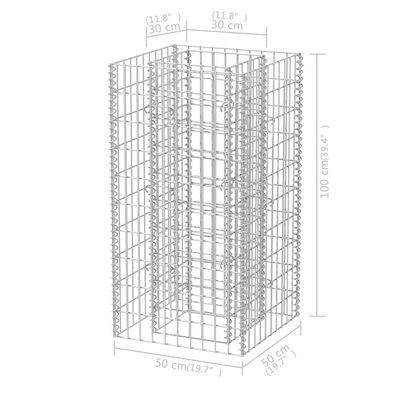 vidaXL Gabion Raised Bed Steel 19.7"x19.7"x39.4"