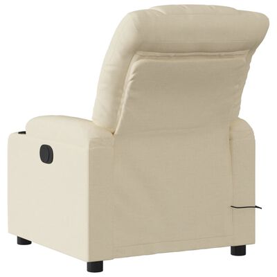 vidaXL Electric Massage Recliner Chair Cream Fabric