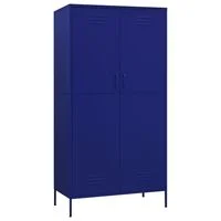 vidaXL Wardrobe Navy Blue 35.4"x19.7"x70.9" Steel