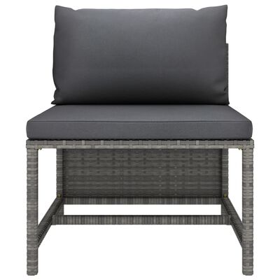 vidaXL 12 Piece Patio Lounge Set with Cushions Poly Rattan Gray