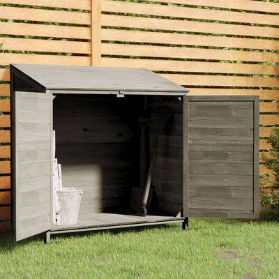 vidaXL Garden Shed Anthracite 40.2"x20.5"x44.1" Solid Wood Fir