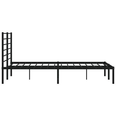 vidaXL Metal Bed Frame without Mattress with Headboard Black 53.1"x74.8"