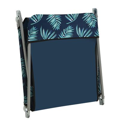 vidaXL Folding Sun Loungers 2 pcs Steel and Fabric Leaf Pattern